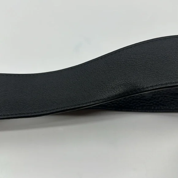 MCM Black Leather Reversible Belt with Silver M Buckle - Picture 15 of 16